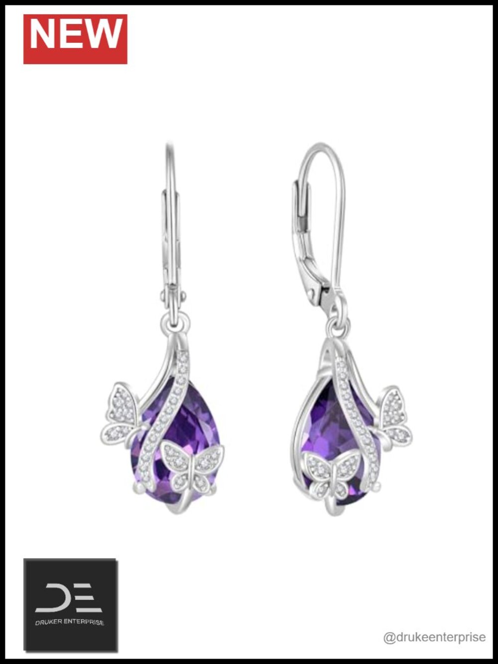 925 Sterling Silver Butterfly Drop Dangle Earrings for Women Leverback